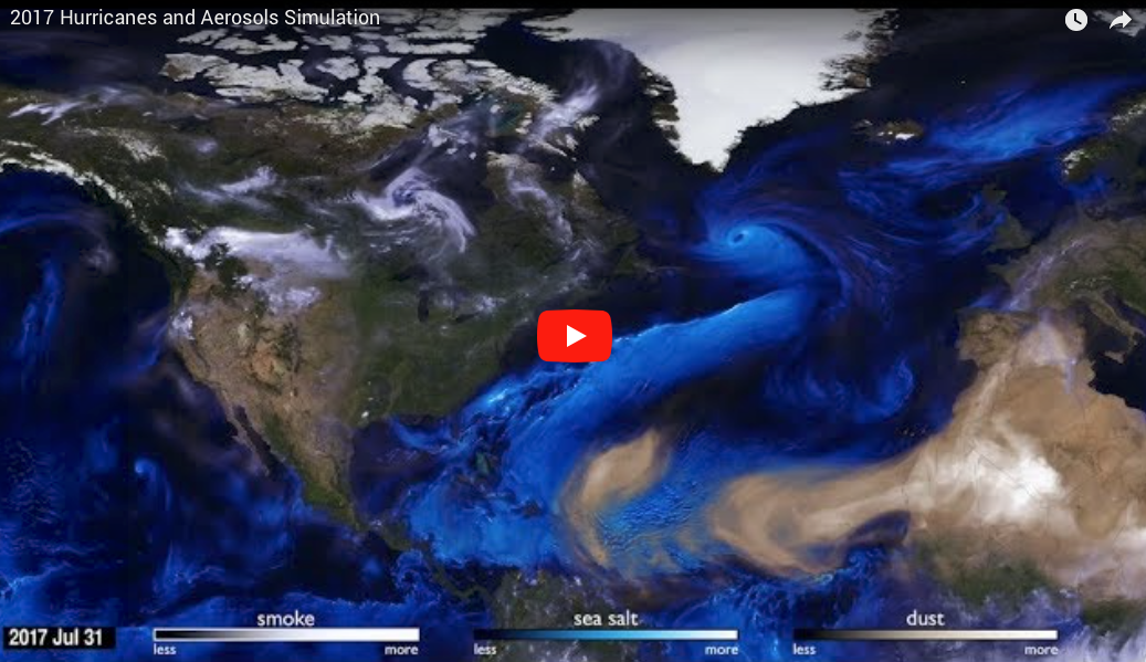 Incredible Visualization of dust, smoke, and aerosols by NASA Goddard